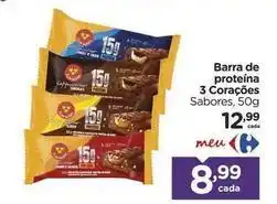 Carrefour 3 corações - barra de proteína oferta