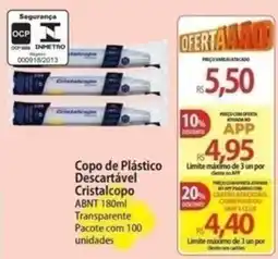 Atacadão Copo de plástico descartável cristalcopo oferta