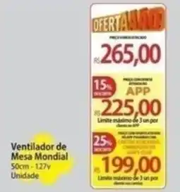 Atacadão Ventilador de Mesa Mondial oferta