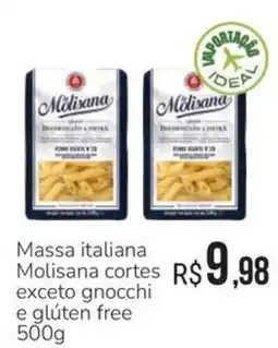 Hiperideal Supermercados Massa italiana molisana cortes exceto gnocchi e glúten free oferta