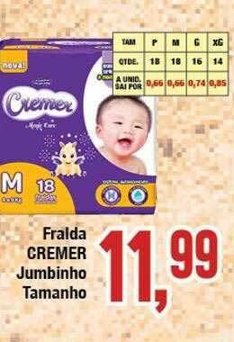 Fralda Cremer Jumbinho Tamanho