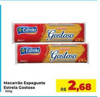 Rebouças Supermercados Macarrão Espaguete Estrela Gostoso oferta