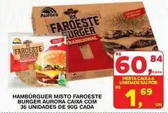Roldão Aurora - hamburguer misto faroeste burger caixa com 36 unidades oferta