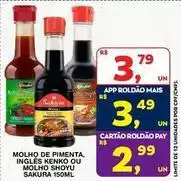 Roldão Sakura - molho de pimenta, ingles kenko ou molho shoyu oferta