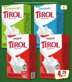 Rede Supermarket Leite Longa Vida Integral, Semidesnatado ou Desnatado Tirol UHT - 1L oferta