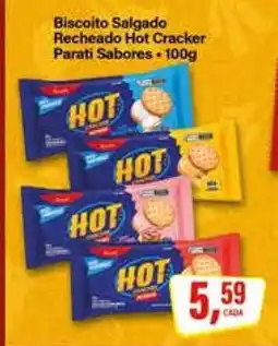Rede Supermarket Biscoito Salgado Recheado Hot Cracker Parati Sabores oferta