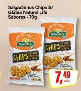 Rede Supermarket Salgadinhos Chips S/ Glúten Natural Life Sabores oferta
