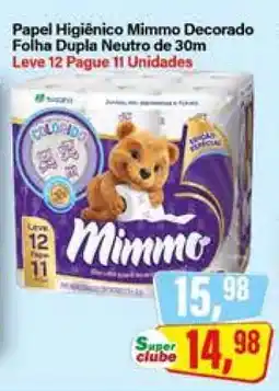 Rede Supermarket Papel Higiênico Mimmo Decorado Folha Dupla Neutro de 30m oferta