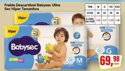 Rede Supermarket Fralda Descartável Babysec Ultra Sec Hiper Tamanhos oferta