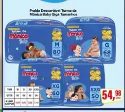 Rede Supermarket Fralda Descartável Turma da Mônica Baby Giga Tamanhos oferta