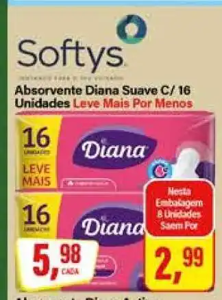 Rede Supermarket Absorvente Diana Suave C/ 16 Unidades oferta