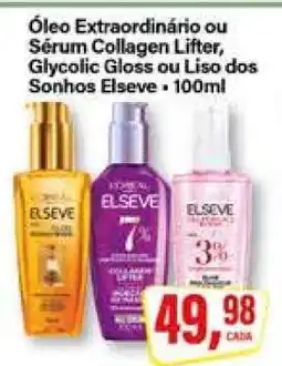 Rede Supermarket Óleo Extraordinário ou Sérum Collagen Lifter, Glycolic Gloss ou Liso dos Sonhos Elseve oferta