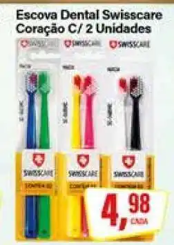 Rede Supermarket Escova Dental Swisscare Coração C/ 2 Unidades oferta