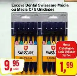Rede Supermarket Escova Dental Swisscare Média ou Macia C/ 5 Unidades oferta