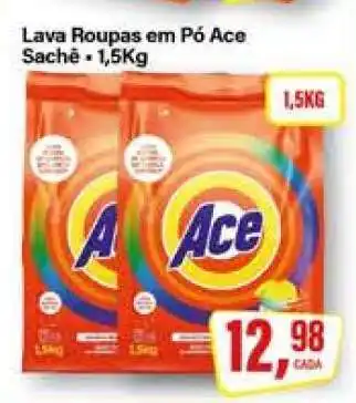 Rede Supermarket Lava Roupas em Pó Ace Sachê oferta