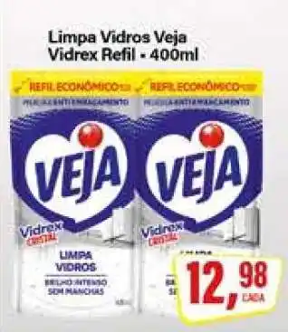 Rede Supermarket Limpa Vidros Veja Vidrex Refil oferta