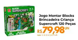 Supermercados Archer Jogo montar blocks brincadeira criança supercraft 120 peças oferta