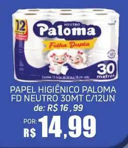 Economart Atacadista papel higiênico paloma fd neutro 30mt c/12un oferta