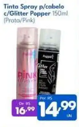 Supermercados Baklizi Tinta Spray p/cabelo c/Glitter Popper oferta