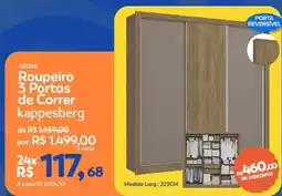 Lojas Certel Roupeiro 3 Portas de Correr kappesberg oferta