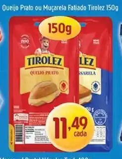 Supermercados Guanabara Queijo Prato ou Muçarela Fatiado Tirolez oferta