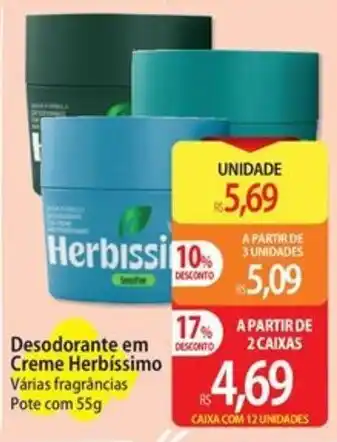 Atacadão Desodorante em Creme Herbíssimo oferta