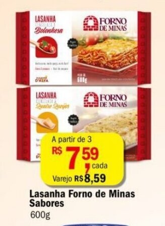 Ultrabox Lasanha Forno de Minas Sabores 600g oferta