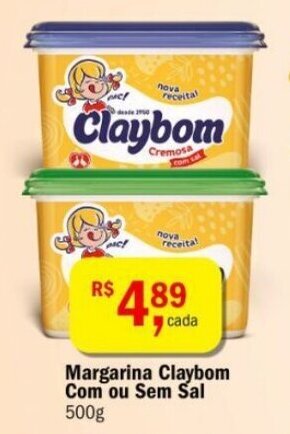 Ultrabox Margarina Claybom com ou sem sal 500g oferta