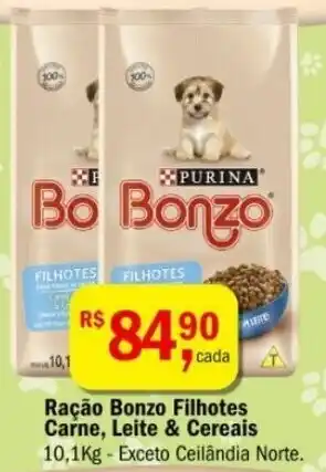 Racao Bonzo Filhotes Carne, leite & Cereais 10.1kg