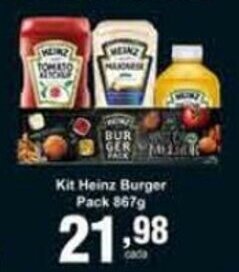 Rossi Supermercado Kit Heinz Burger Pack 867g oferta