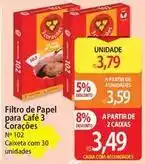 Atacadão 3 corações - filtro de papel para café oferta