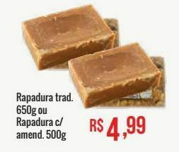 Mart Minas Rapadura trad. 650g ou rapadura c/ amend. 500g oferta