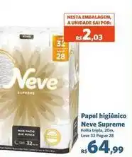 Sam's Club Neve - papel higiênico supreme oferta