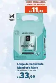 Sam's Club Member's mark - lenço demaquilante oferta