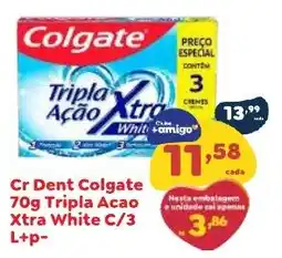 Amigão Calçados Cr dent colgate 70g tripla acao xtra white c/3 oferta
