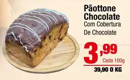 Santo Supermercados Pãottone chocolate com cobertura de chocolate oferta