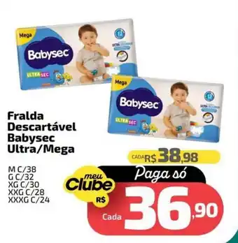 Supermercado Jacomar Fralda Descartável Babysec Ultra/Mega oferta