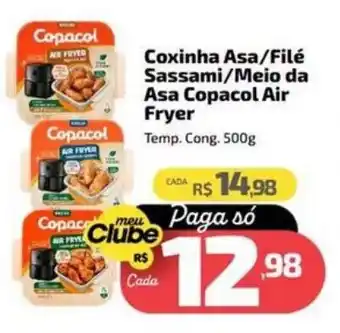 Supermercado Jacomar Coxinha Asa/Filé Sassami/Meio da Asa Copacol Air Fryer oferta