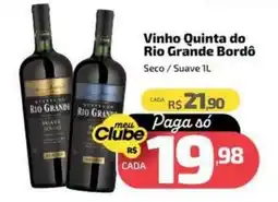 Supermercado Jacomar Vinho quinta do rio grande bordô oferta