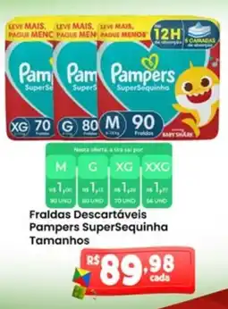 Ultrabox Fraldas descartáveis pampers supersequinha oferta