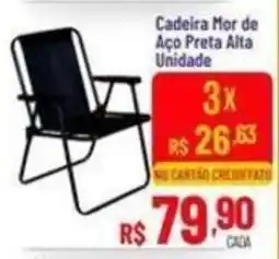 Max Atacadista Cadeira Mor de Aço Preta Alta oferta