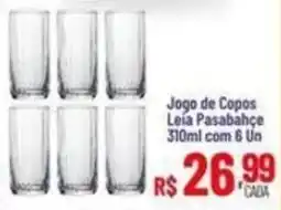 Max Atacadista Jogo de Copos Leia Pasabahçe oferta