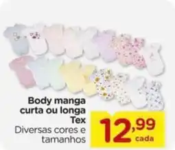 Carrefour Body manga curta ou longa tex oferta