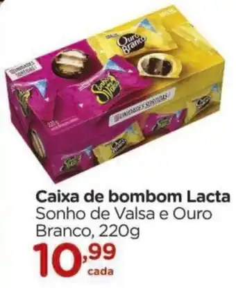 Caixa de bombom lacta sonho de valsa e ouro branco