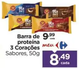 Carrefour Barra de proteína 3 Corações oferta