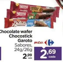 Carrefour Chocolate wafer Chocostick Garoto Sabores oferta