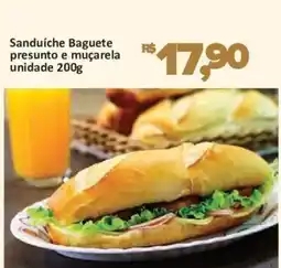 Supermercados Savegnago Sanduíche Baguete presunto e muçarela oferta