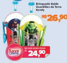 Supermercados Savegnago Brinquedo Balde Guardiões da Terra Kendy oferta