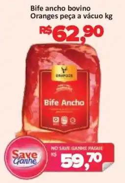 Supermercados Savegnago Bife ancho bovino oranges peça a vácuo oferta