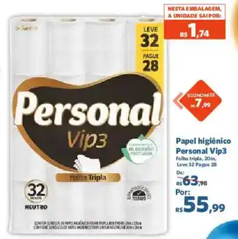 Sam's Club Papel higiênico Personal Vip3 oferta